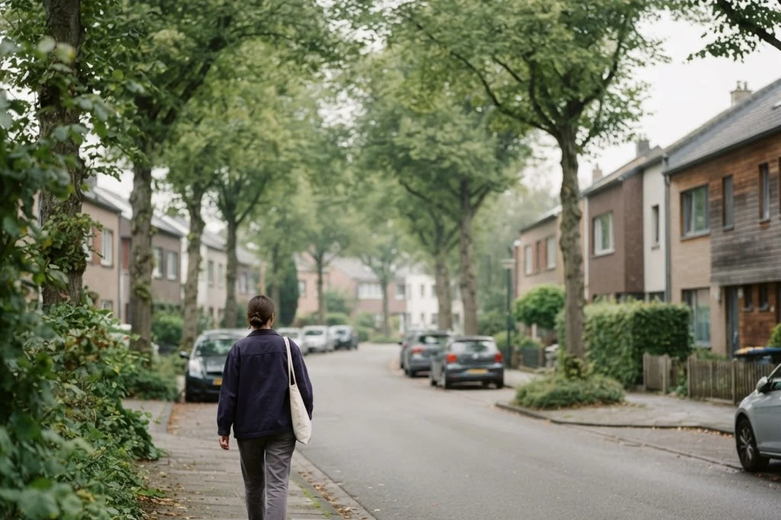 A quiet tree-lined residential street